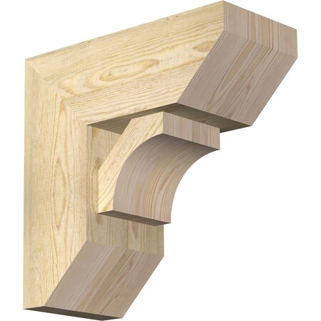 Ekena Millwork Westlake Slat Rough Sawn Bracket w/ Offset Brace, Douglas Fir, 8"W x 18"D x 18"H BKT0806X18X18WTL06RDF
